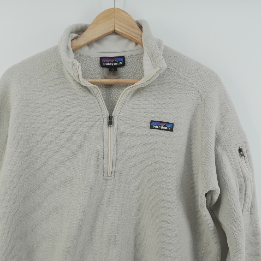 Patagonia Better Sweater 1/4 Zip Pullover Mens XL Oatmeal Heather Fleece